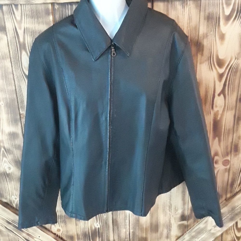 Forenza Large Leather Black Coat